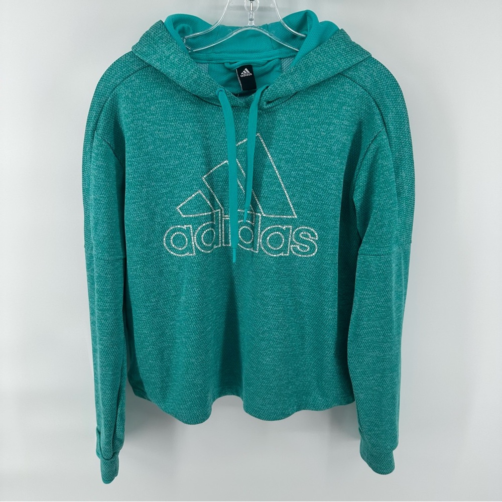 Adidas Hoodie Womens Medium ClimaWarm Pullover Athletic Long Sleeve Sweatshirt